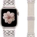 TOYOUTHS Braided Magnetic Band Compatible with Apple Watch Bands 38/40/41/42/44/45/46/49mm Women Men, Dressy Celtic Metal Stretchy Elastic Strap for iWatch Series 11 10 9 8 7 6 5 4 SE/Ultra 3 2 1