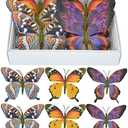 Artificial Butterfly, Silk Butterflys, Butterflies for Crafts for Floral Arrangements, 3D Butterfly Stakes Decor, Christmas Tree Decor, New Year Party Supplies
