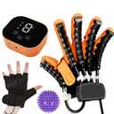 Rehabilitation Robot Glove for Stroke, Robotic Hand Stroke Recovery Equipment, Fingers Strength Training Device for Hemiplegia, Strength Adjustable (Right Hand-S)