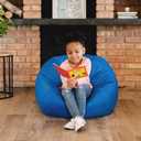 Big Joe Classic Bean Bag Chair for Kids Bedroom and Reading Nook, Easy-Clean Sapphire, Durable Nylon Polyester Blend, 2 feet Refillable, Single