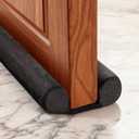 GDHOMM Under Door Draft Stopper Door Sweep Noise Blocker Weather Stripping Size Adjustable 30"-36" Gap Filler & Door Seal, Black