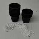 ORIMERC 12 Pack 3 inch Net Cups Pots with 12 feet Hydroponics Self Watering Wick & 12 Plant Labels Aquaponics Mason Jar Bucket Insert Orchid kratky Vegetable Garden Growing Netted Basket Slotted Mesh (Black)