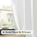 DONREN Semi Sheer Curtains 72 Inch Length for Living Room, Rod Pocket Back Tab Linen Curtains Light Filtering for Bedroom, 50" Width, White, 2 Panels