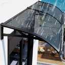 Awning for Door Entrance, Aluminum Window Awnings Exterior for Doors Canopy, Polycarbonate Cover Outdoor Front Doors UV/Rain/Snow Protection, Easy to Install, Gray Board (24x79in)
