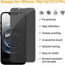 PEHAEL 3 Pack for iPhone 17e/iPhone 16e/iPhone 14/iPhone 13/iPhone 13 Pro Privacy Screen Protector Full Coverage Anti-Spy Tempered Glass Film 9H Hardness Easy Installation Bubble Free [6.1 inch]