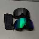 2Pack Ski Goggles for Men Women Snow Goggles Anti fog Snowboard Goggles with 100% UV Protection (A01 Black Frame Silver Lens/Black Frame Ice Blue Lens)