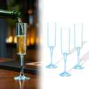 BlueBark Plastic Champagne Flutes - 2PCS 6 Oz Disposable Champagne Glasses, Plastic Martini Glasses, Wedding Decorations for Reception, Graduation Decorations, Large Celebrations, Removable(Blue)