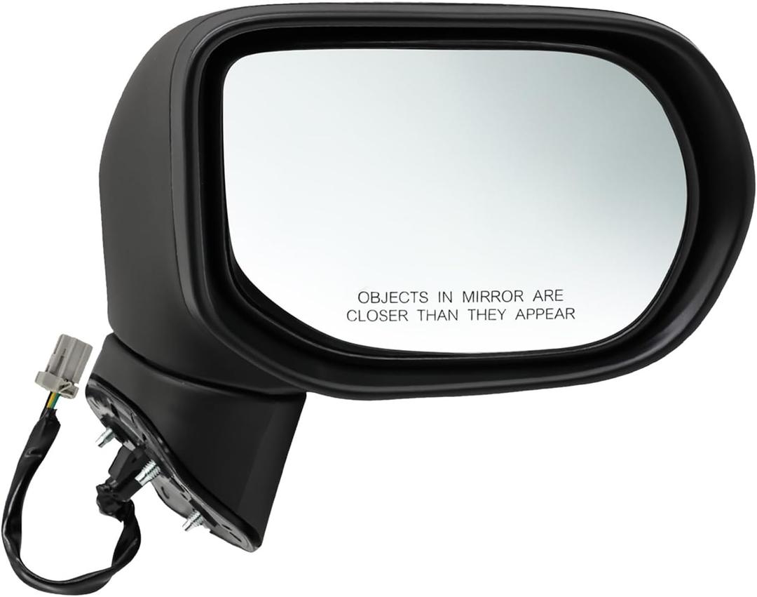 Right Passenger Side Mirror Assembly Compatible with 2006-2011 Civic Non-Heated Manual Folding Power Not Fits Civic Coupe & Civic Del Sol HO1321221 Match to Black (3Pins)