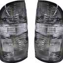 Rear Brake Tail Lights Assembly Replacement for Toyota Tacoma Truck 2001-2004 Smoked Housing Driver and Passenger Side Tail Lamps 8156004060 8155004060