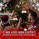 2 x Wedding Gifts - Mr and Mrs Gifts - 1st Christmas as Mr and Mrs for 2025 Ornament, Wood Ornament for Couple, Bride - First Christmas Married Ornament 2025- Future Mr and Mrs, Bridal Shower Gifts