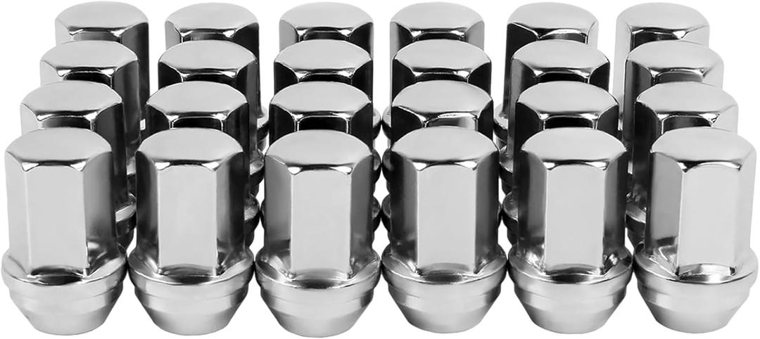 M14x1.5 Lug Nuts Replacement for Silverado Tahoe Suburban Colorado, 24 Pcs 7/8 Hex 1.77 Inch OEM Factory Chrome 60 Cone Seat Wheel Lug Nuts