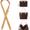 Genuine Vachetta Leather Replacement Crossbody Bags Strap Adjustable Shoulder Strap for Louis Vuitton Neverfull Speedy 20 25 30 (Type A-Honey)