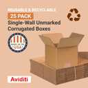 BOX USA Shipping Boxes Medium 7"L x 7"W x 6"H 25-Pack - Corrugated Cardboard Box for Moving, Mailing, Packing, Packaging and Storage