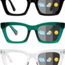 Hubeye Progressive Reading Glasses For Women Fashion Style Blue Light Blocking Computer Multifocus Square Reader