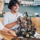 Piececool 3D Metal Puzzles for Adults, Black Pearl Pirate Ship Model Kits with DIY Tools, Watercraft Metal Model Building Kit for Birthday Christmas Gifts