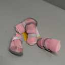 QUMY 4PCS Dog Shoes for Small Dogs, Hot Pavement Summer Puppy Dog Boots & Paw Protectors with Soft Anti-Slip Rubber Sole, Mesh Breathable Dog Booties for Hardfloors, Walking Running Pink Size 5
