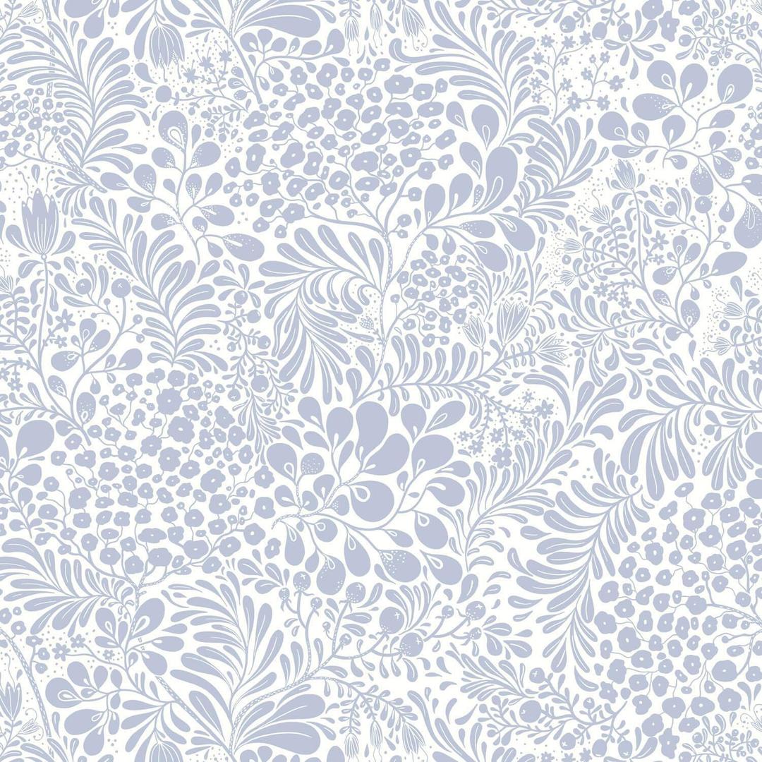 Heroad Peel and Stick Wallpaper Blue Floral Contact Paper 17.3''x196'' Boho Wall Paper Modern Removable Self Adhesive Wallpaper for Bedroom Bathroom Kitchen Cabinet Decoration Waterproof Vinyl Roll