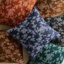 100% Cotton French Pastoral Throw Pillow Covers Set of 2, 16x16 Inch Background/Black Farmhouse Decorative Cushion Covers for Sofa Bed Living Room Home Decor