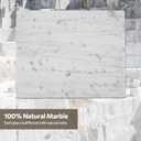 Natural Carrara White Marble Cutting Board for Kitchen, 16 x 20 Inch Marble Slab Pastry Board With Non-Slip Feet for Baking, Cheese, Charcuterie, Chocolate