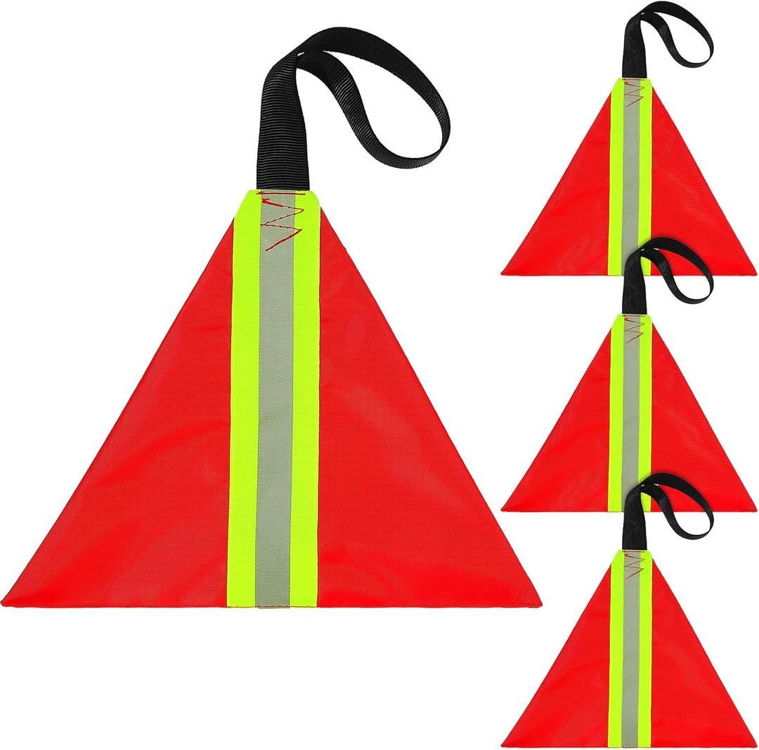 4 Pcs Safety Red Tow Flag for Truck Reflective Warning Kayak Red Flag Truck Loads Safety Signs for Trailer Hauling Hunting Bike Canoe Trailer Hauling Warning Accessories Kit
