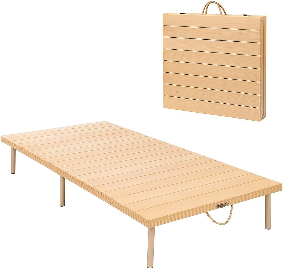 Portable Wooden Folding Table, Picnic TableFloor TableNatural Pine, 43x21 Inch, Low Height Design for Picnic, Camping, Coffee Service, Bohemian Style