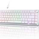 TMKB T68E 60% Wired Gaming Mechanical Keyboard, RGB Backlit Hot-Swappable Gasket Mount, Creamy Keyboard with Pre-Lubed Blueberry Switch, White