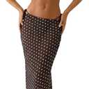 MakeMeChic Women's 3 Piece Zebra Cheetah Bikini Sets Polka Dots Strapless Bathing Suit with Swimsuit Coverup (Brown, S)