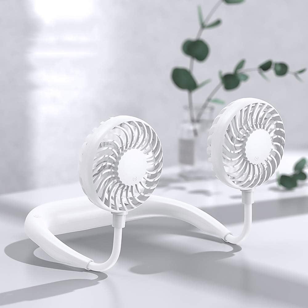 Portable Neckband Fan Mini Neck Fan USB Rechargeable Personal Fan with Aromatherapy, 360 Degree Rotation Fan with Color Changing LED