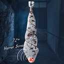 Cocoon Corpse Scary Halloween Decorations Hanging Decor Creepy Corpse Props Lighted Realistic with Led Skull Eyes Spooky Sound, Haunted House Props for Indoor Outdoor Home Hallomas Party 72 Inches