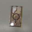 DOMAVER for Samsung Galaxy S25 Ultra Case, Magnetic Phone Case for Samsung S25 Ultra [Compatible with MagSafe] Slim Fit Flowers Floral Design Shockproof Protective Bumper Women Girls Cover- Brown