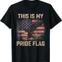 This Is My Pride Flag USA American 4th of July Patriotic T-Shirt for Women Men (Black, L)