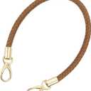 uxcell Leather Purse Strap, 1Pc 50cm/19.69" Short Leather PU Braided Purse Replacement Handle with Metal Buckles for Underarm Bags, Handbags (Coffee Strap + Gold Clasp)