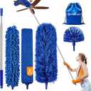 6-in-1 Duster with Extension Pole, 100" Long Reach Cleaning Kit for Home