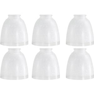 6-Pack White Linen Frosted Glass Shades, Bell Shaped Glass Shade Covers Ceiling Fan Lamp Replacements, Light Fixtures Lampshade for Chandelier Wall Sconces, 1.61" Fitter Size, 5" High x 4.7" Diameter