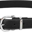 Leather Belt for Women with Silver Buckle Casual Waist Belt for Jeans pants Dress (Small, Black)