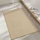 chakme Bathroom Rugs Mat 32x17, Ultra Thin Non Slip Bath Mat Quick Dry Absorbent Bath Mat for Bathroom Floor, (Light Beige, 32"x17")