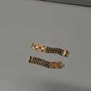 Gold Metal Bracelet Band Women 20mm Adjustable Single Chain Compatible with Samsung Galaxy Watch 7/6/5/4/Active 2/4 Classic/6 Classic/5 Pro/FE 40mm 42mm 43mm 44mm 45mm 46mm 47mm (No Case)