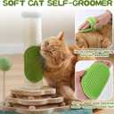25.6inches Tall Cat Scratching Post, Cute Cat Scratching Post with Interactive Ball Two-Layer Track Spring Ball Toys and Self Groomer for Indoor Cats and Kittens Protect Your Furniture