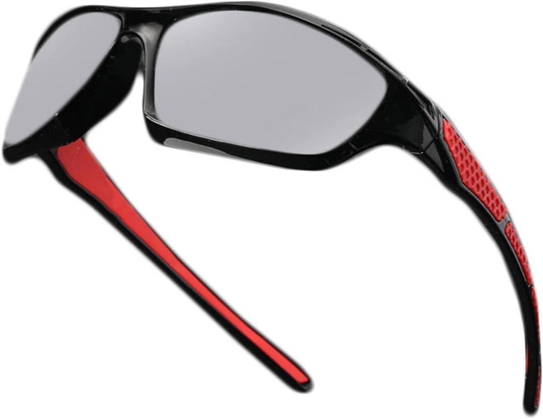 willochra Transition Photochromic full lensReading Glasses Men Sports Presbyopia Safety Sunglasses Readers F25 (Black Red)