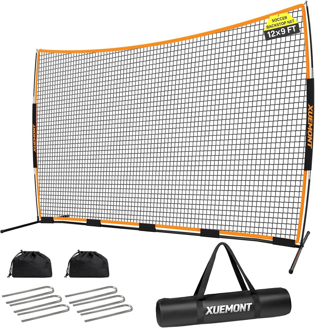 16×10/12×9/20x10FT Backstop Net for Lacrosse Baseball Basketball, 12x9FT