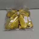 DEEKA 6PCS 8" Large Glitter Gold Cheer Bows with Full Shiny Rhinestones Multicolored Shimmer Cheer Hair Bows Elastic Band Ponytail Holder for Cheerleader Girls Sports-Gold