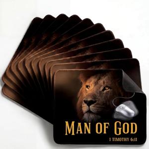 Xuhal 15 Pcs Man of God Gifts Mouse Pads Bulk for Fathers Day Church Office Party Favors Christian Mousepads for Men Employees Coworker Dad Pastor (Lion)