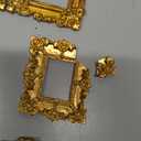 Vicenpal 10 Pcs Vintage Mini Picture Frames Baroque Antique Small Resin Jewelry Display Table Frame for Christmas DIY Photo Holiday Party Decoration (Gold)