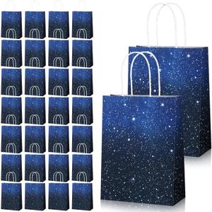 Marspark 32 Pieces Galaxy Bags Starry Gift Goodie Pouch Space Party Favor Bags Galaxy Treat Candy Bag for Space Stars Themed Birthday Decorations Supplies