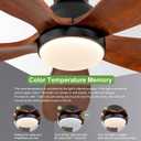 42 Inch Flush Mount ceiling fan with lights,Outdoor Ceiling Fans for Patios,Remote Control,Dimmable,Reversible,Wood Blades,Power-Off Memory,Quiet DC Motor,Modern Hugger Ceiling Fan for Bedroom