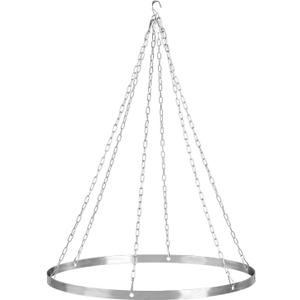 24 Inches Silver Metallic Ceiling Drapes Hanging Kit for 6 Panels Wedding Drapes Decorations Canopy Hoop Metal Hardware Kit