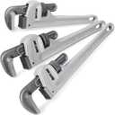 HURRICANE 3-Piece Aluminum Pipe Wrench Set,10", 14", 18", Heavy Duty Adjustable Plumbing Wrench Set, 40% Lighter, Wider Application Range