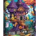 Halloween Treehouse Funny Puzzles for Adults 1000 Pieces, Fall Horror Skeleton Holiday Jigsaw Puzzles, Autumn Ghost Pumpkin Spooky Haunted House Puzzle