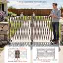 VEVOR Double Expandable Barricades, 27FT Expandable Safety Barrier, 0-180° Rotatable Mobile Barricade with Locking Casters, Portable Folding Security Gate Traffic Fence for Patio Garden Stairway