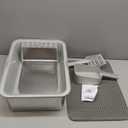 Henkelion Stainless Steel Cat Litter Box with Lid, 20" L x 14.2" W x 11.8" H, Extra Large Litter Box for Big Cats with High Sided, Anti-Urine Leakage, Easy Cleaning, Include Cat Mat and Scoop